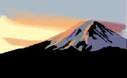 Snow melting on a mountain peak