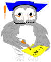 Professor Owl teaching a class of forest animals